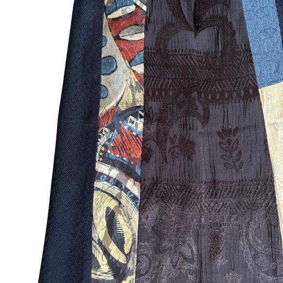 Vintage 90s Patchwork Maxi Skirt by Donna Jessica Boho Ethnic Mixed Print Fabric - Picture 11 of 11